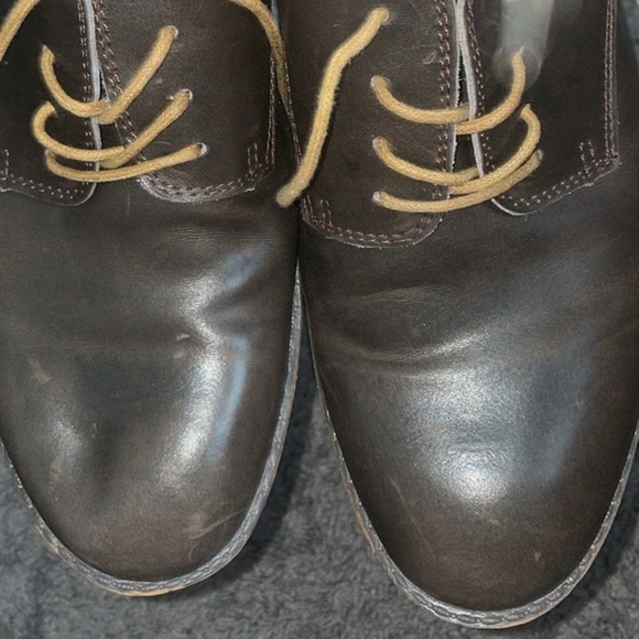 HEY DUDE Brown Leather Loafers Volterra Derby Dress Shoes Oxfords Mens 45 - Picture 8 of 10